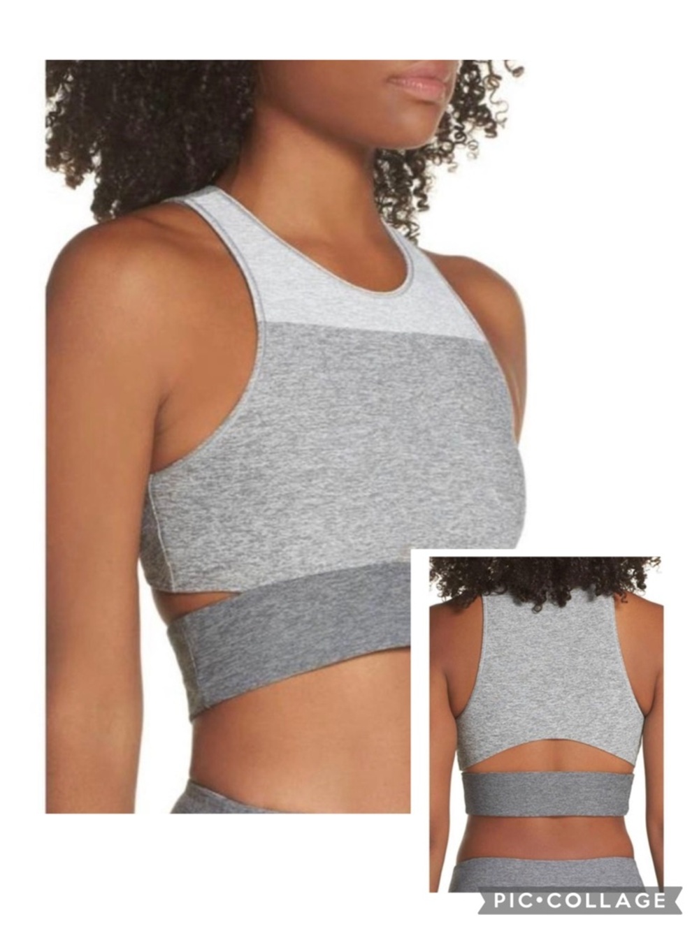 Outdoor Voices Gray Active Slashback Sports Crop Tank Top S Gym Training
